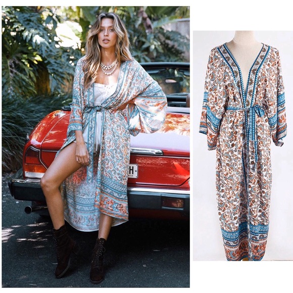 Bohemian Kimono Robe NWT OS Fits up to XL - Picture 1 of 5